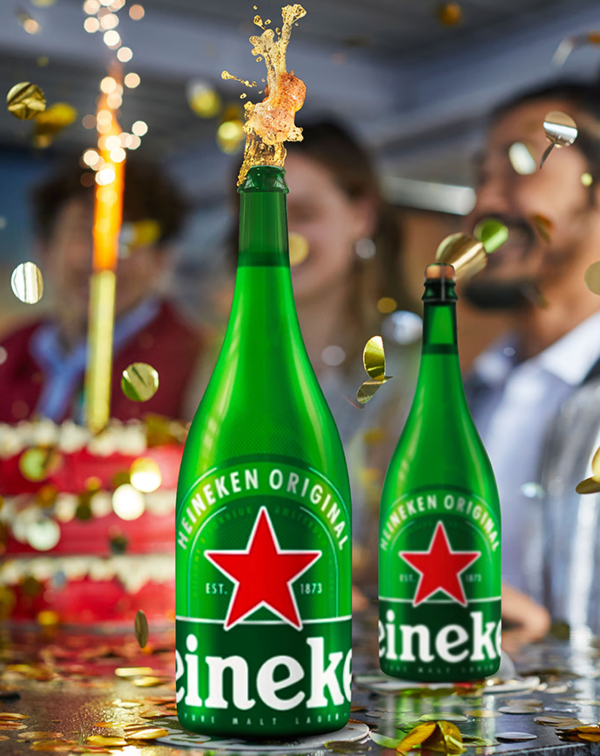 移动端、京东百亿补贴、今日必买：Heineken 喜力 经典香槟瓶啤酒1500ml单瓶礼盒装