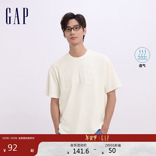 Gap 盖璞 男女装2024初秋新款水洗棉小熊印花logo短袖T恤宽松上衣637270