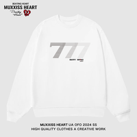 MUXXISS HEART/麦克斯桃心联名春节新年重磅潮牌男女卫衣 渐变7圆领白色 3XL
