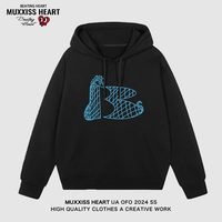 MUXXISS HEART/麦克斯桃心联名春节新年重磅潮牌男女卫衣 网格蛇连帽黑色 3XL