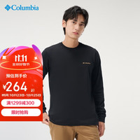 Columbia哥伦比亚长袖t恤男24春秋运动户外圆领印花针织上衣AE3817 008 XL
