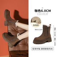 秋冬季厚底雪地靴女加绒时尚短靴休闲靴保暖棉靴短筒靴毛毛靴女鞋