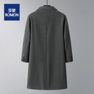罗蒙（ROMON)【绅士毛呢大衣】毛呢大衣男士冬季商务休闲帅气风衣外套 灰色 厚款 XL