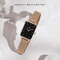 dw手表女20*26mm黑色方形表盘轻奢高级小众钢带表