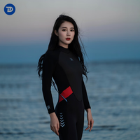 睿潜（TRUDIVE） 女士冲浪服连体自由潜水服2.5mm 长袖水母湿衣保暖修身泳衣 S