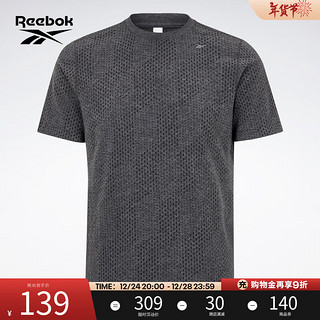 Reebok 锐步 男子针织提花网眼布运动短袖T恤 23RMS421MGH1 A/L