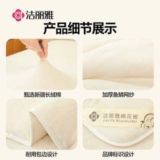洁丽雅100%新疆长绒棉 棉花秋冬季被芯 2斤150*200cm 白