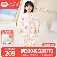 良良(liangliang)婴儿睡袋 春秋防踢被宝宝纯棉冬季可拆袖儿童睡袋 拼图粉·寒冬款【适合0-15℃】 M(身高70-85cm)
