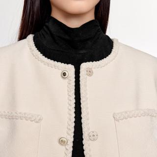 伊芙丽小香风精致棉服外套女2024秋装小上衣