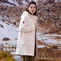 拓路者 Pioneer Camp2024春季中长款外套气质连帽长袖女士抓绒衣上衣百搭保暖