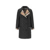 BURBERRY/博柏利女款黑色菱形格纹双排扣中长款棉服