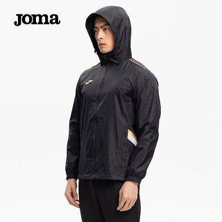 Joma 荷马 外套男春秋季梭织连帽防风防泼水跑步训练休闲运动夹克 黑色 L