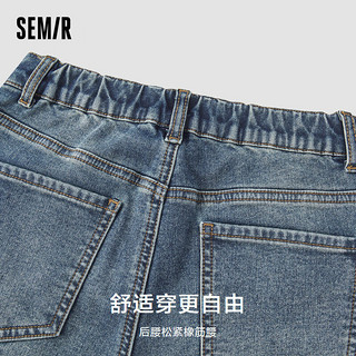 森马（Semir）森柔牛仔|牛仔裤女做旧长裤女生复古冬季磨毛直筒裤103723124005 XXL 牛仔黄泥染80325