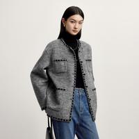驼绒小香风通勤短款双面呢大衣2024秋季外套女