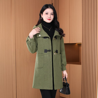 可蓓儿毛呢大衣填充羽绒内胆女装冬季加厚保暖装呢子外套 3XL