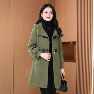 可蓓儿毛呢大衣填充羽绒内胆女装冬季加厚保暖装呢子外套 3XL