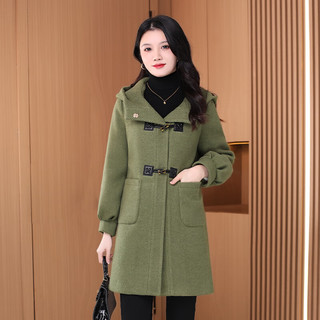 可蓓儿毛呢大衣填充羽绒内胆女装冬季加厚保暖装呢子外套 3XL