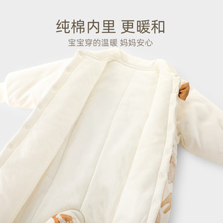 LEMISHUE乐咪鼠宝宝棉袄男假两件新生儿连体衣服婴儿棉衣冬季加厚