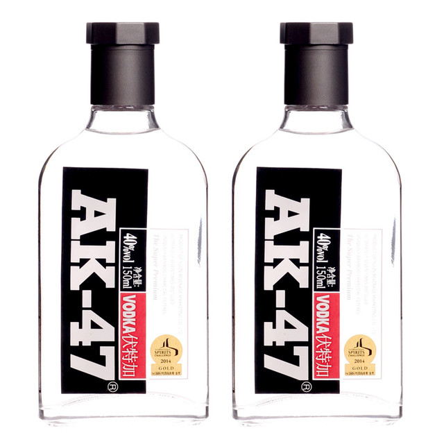 AK-47 原味伏特加酒vodka洋酒套装组合鸡尾酒调酒基酒套装150ml装 150ml 2瓶