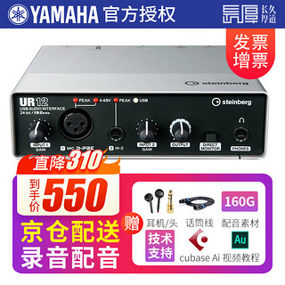 YAMAHA 雅马哈 声卡 UR12 录音配音有声书喜马拉雅播音混音设备话筒套装 UR12 官方标配