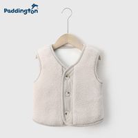 Paddington帕丁顿熊秋冬季羊羔绒儿童加厚秋冬马甲小童婴儿背心女童加绒上衣