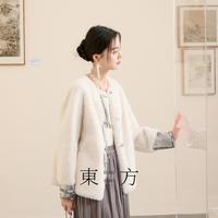 【雪域华裳】2024冬款新中式环保皮草仿水貂毛绒外套保暖上衣