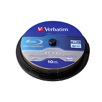 Verbatim 威宝 原装行货 50G 蓝光刻录光盘10片装蓝鲸6X BD-R DL单面双刻层 刻录盘50gb 光盘空白碟片