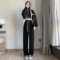 有只绵阔腿裤女冬季加绒裤子显瘦小个子直筒高腰垂感休闲女裤  常归款 【80-140斤】