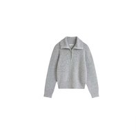日潮跑腿UNIQLO优衣库 羊羔毛半拉链毛衣女款 02 LIGHT GRAY L 47