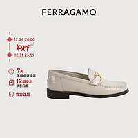 Salvatore Ferragamo 菲拉格慕 Ferragamo）女士白色Gancini扣饰莫卡辛鞋 0769303_1D _ 75