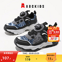 ABCKIDS ABC KIDS儿童运动鞋2024秋季时尚防滑耐磨轻便旋钮扣男童休闲跑鞋 黑蓝 39码 内长约25.2cm