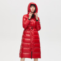 波司登泡芙羽绒服女中长款过膝显瘦腰带冬季保暖轻盈零压 185/104A