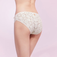 任选【139元5条】6IXTY8IGHT 68内裤女低腰性感蕾丝纯棉裆三角裤 8S4空中画蓝