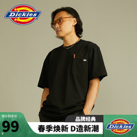 dickies简约小LOGOT恤 棉舒适宽松上衣 t恤男DK012306
