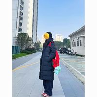 李宁 LI-NING长款羽绒服男女同款2024冬季连帽过膝85%鸭绒外套AYMU343
