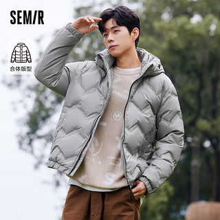 森马（Semir）x超级植物羽绒服男潮流连帽外套101723113123 晨灰20146 XL