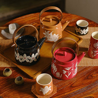 PAKCHOICE中古樱花茶壶复古家用陶瓷水壶茶杯套装乔迁新居礼盒
