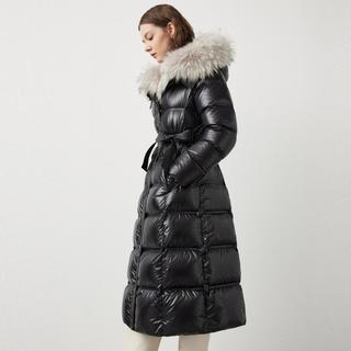 霍尔多巴吉白鹅绒可拆卸貉子毛领显瘦羽绒服外套