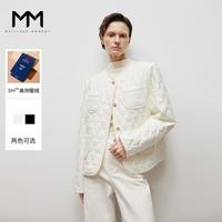 MM麦檬秋冬白色精致小香风轻薄棉服外套女