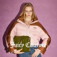 Juicy Couture橘滋【90%白鸭绒】温暖呼吸Logo绣标撞色拼接女式羽绒服24冬