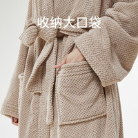 优调珊瑚绒睡袍女冬季浴袍吸水速干纯棉睡衣浴衣长款男士