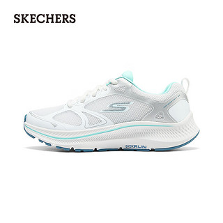 斯凯奇（Skechers）2024年女子轻质吸震透气舒适运动鞋休闲跑步鞋128608 白色/浅蓝色/WLB 36