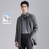 【挺括有型】秋季男士商务休闲时尚翻领中长款风衣外套
