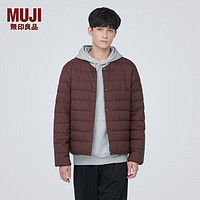 MUJI 无印良品 MUJI 男式 便携式 无领羽绒夹克男款 男士羽绒服冬季款 保暖 酒红色3A S