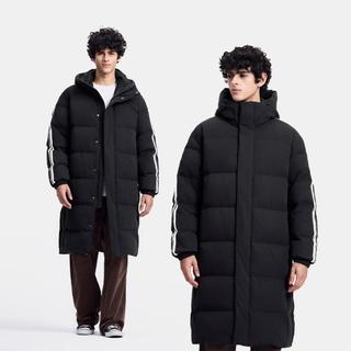 Gap男女装2024秋冬款logo侧织带防风防雨微弹长款羽绒服678675