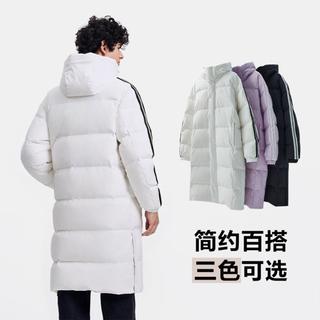 Gap男女装2024秋冬款logo侧织带防风防雨微弹长款羽绒服678675