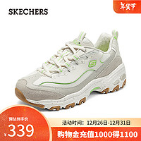 斯凯奇（Skechers）秋冬女鞋缓震舒适运动鞋厚底休闲鞋增高老爹鞋149589 自然色/柠檬色/NTLM 39.5