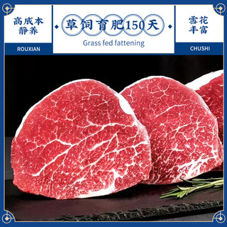 肉鲜厨师 澳洲安格斯草饲菲力原切牛排1kg 儿童雪花牛肉生鲜冷冻里脊低脂