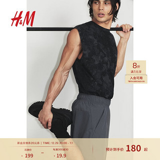 H&M 男士运动裤24夏季跑步短裤1164485 深灰色 180/106