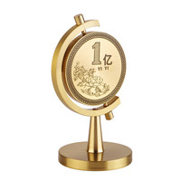 米良品黄铜转转一亿小目标办公桌面摆件旋转解压手把件工艺品 空心款【约80g】